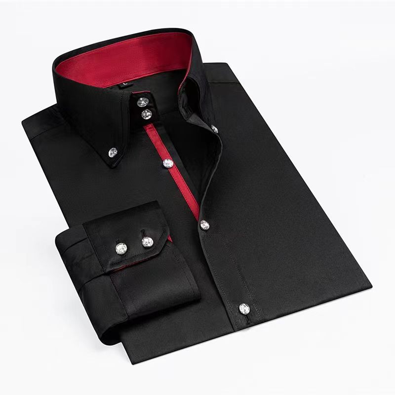 Korean Men Formal Wear - Camicia elegante da uomo firmata Colletto