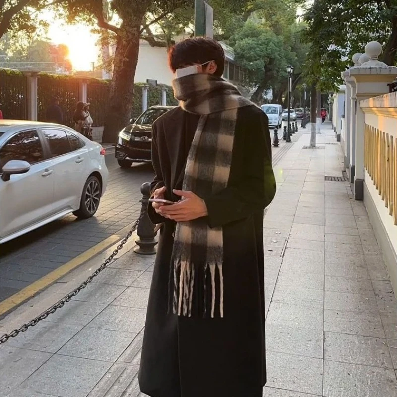 Korean Men Formal Wear - Cappotto di lana da uomo di