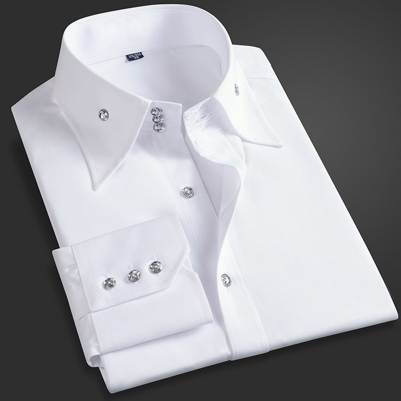 Korean Men Formal Wear - Camicia direzionale da uomo primavera autunno
