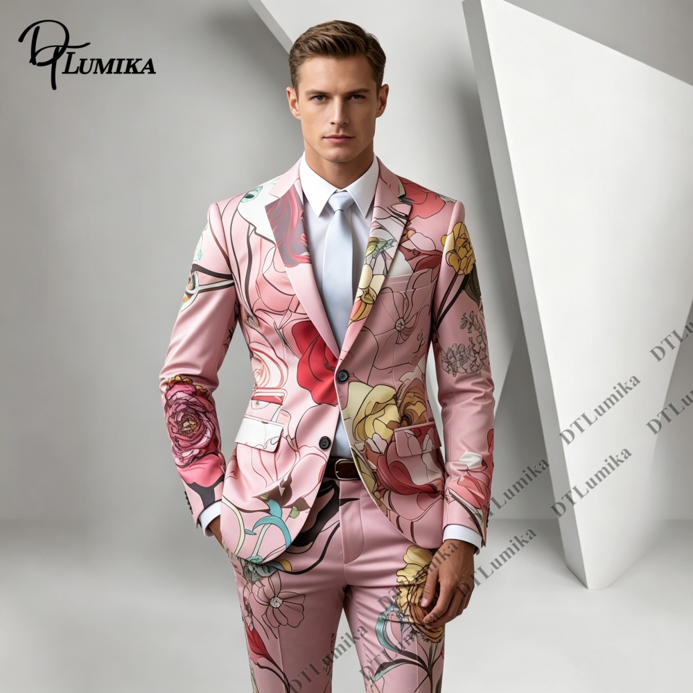 Completo da uomo DTLumika rosa - Men Formal Wear Photoshoot recensione e prezzo