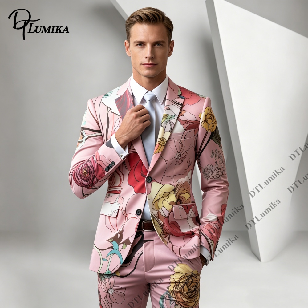 Completo da uomo DTLumika rosa - Men Formal Wear Photoshoot recensione e prezzo