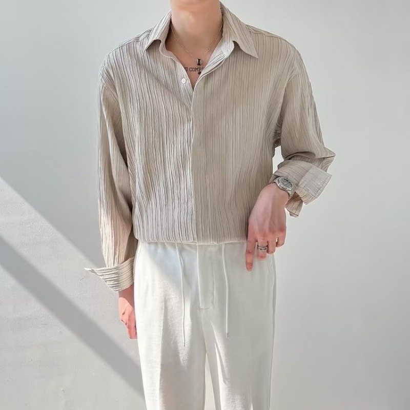 Camicia a maniche lunghe bianc - Korean Men Formal Wear recensione e prezzo