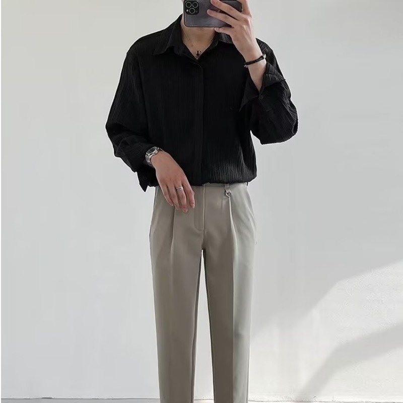 Camicia a maniche lunghe bianc - Korean Men Formal Wear recensione e prezzo